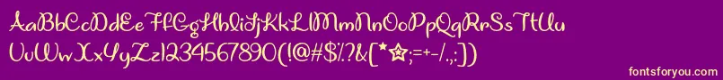 UnicornGigglesOtf Font – Yellow Fonts on Purple Background