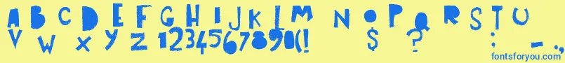 ArtPostBlack Font – Blue Fonts on Yellow Background