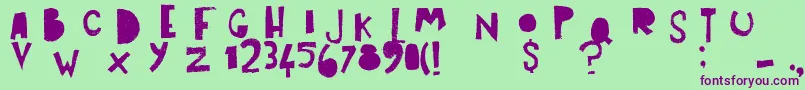 ArtPostBlack Font – Purple Fonts on Green Background