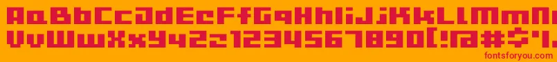 D3cutebitmapisma Font – Red Fonts on Orange Background