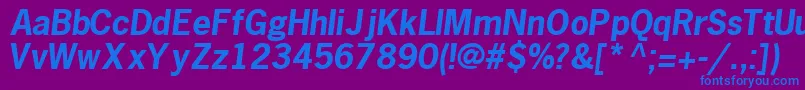 MacroblacksskBoldItalic Font – Blue Fonts on Purple Background