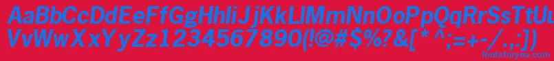 MacroblacksskBoldItalic Font – Blue Fonts on Red Background