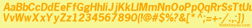 MacroblacksskBoldItalic Font – Orange Fonts on Yellow Background