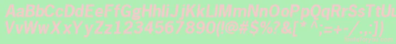 MacroblacksskBoldItalic Font – Pink Fonts on Green Background