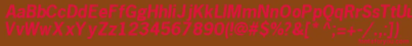 MacroblacksskBoldItalic Font – Red Fonts on Brown Background
