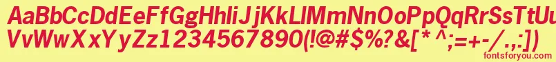 MacroblacksskBoldItalic Font – Red Fonts on Yellow Background