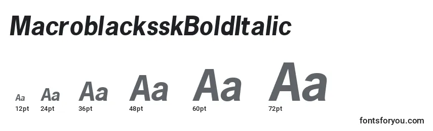 Размеры шрифта MacroblacksskBoldItalic