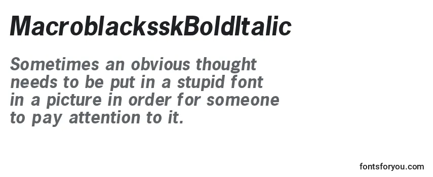 MacroblacksskBoldItalic Font