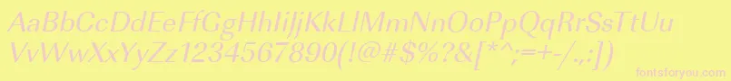 ImperialstdItalic Font – Pink Fonts on Yellow Background