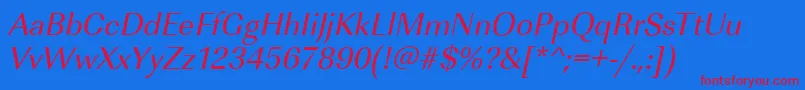 ImperialstdItalic Font – Red Fonts on Blue Background