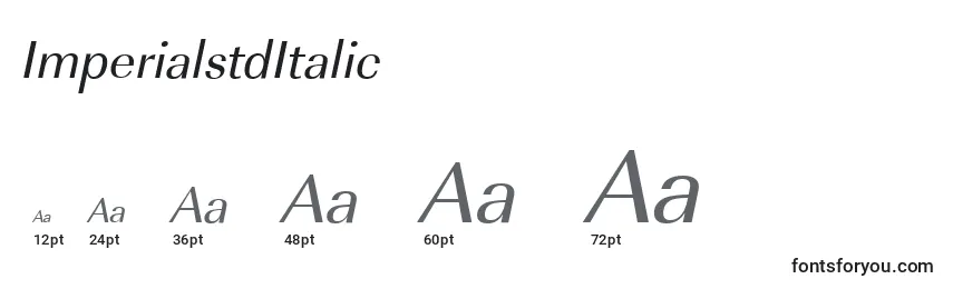 Размеры шрифта ImperialstdItalic