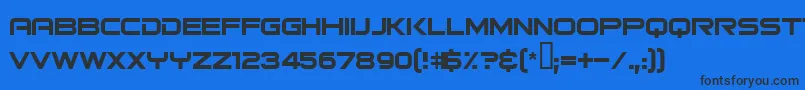 Bitsumishi Font – Black Fonts on Blue Background