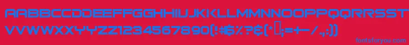 Bitsumishi Font – Blue Fonts on Red Background