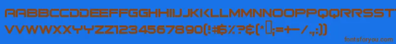 Bitsumishi Font – Brown Fonts on Blue Background
