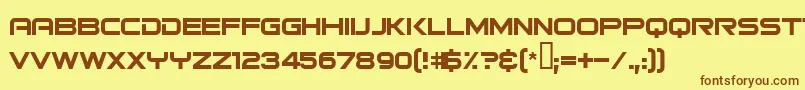 Bitsumishi Font – Brown Fonts on Yellow Background