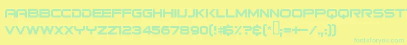 Bitsumishi-Schriftart – Grüne Schriften auf gelbem Hintergrund