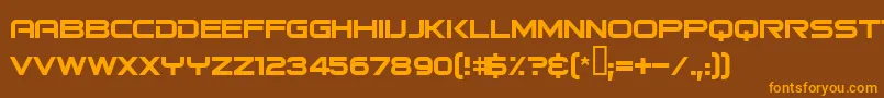Bitsumishi-fontti – oranssit fontit ruskealla taustalla