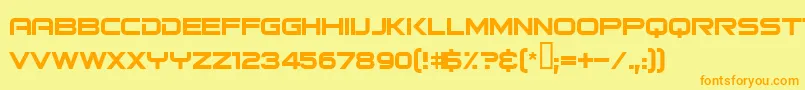 Bitsumishi Font – Orange Fonts on Yellow Background
