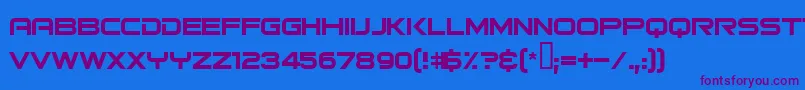 Bitsumishi Font – Purple Fonts on Blue Background