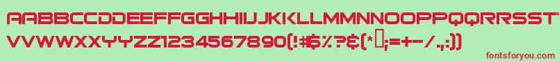 Bitsumishi Font – Red Fonts on Green Background