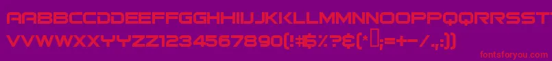 Bitsumishi-Schriftart – Rote Schriften auf violettem Hintergrund