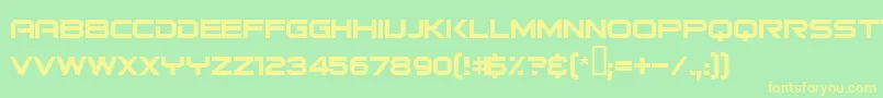 Bitsumishi Font – Yellow Fonts on Green Background
