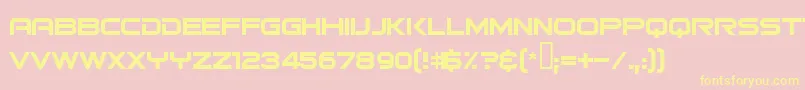 Bitsumishi Font – Yellow Fonts on Pink Background