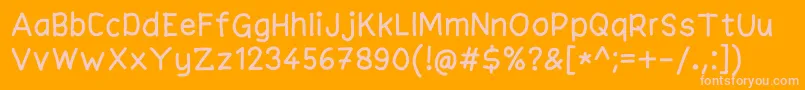 Adhie Font – Pink Fonts on Orange Background