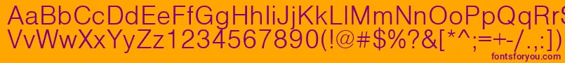 VantaLightPlain.001.001 Font – Purple Fonts on Orange Background