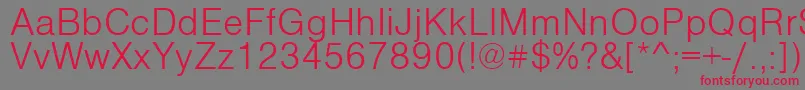 フォントVantaLightPlain.001.001 – 赤い文字の灰色の背景