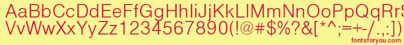 VantaLightPlain.001.001 Font – Red Fonts on Yellow Background