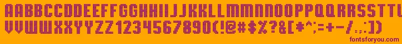 Tmbgstd ffy Font – Purple Fonts on Orange Background