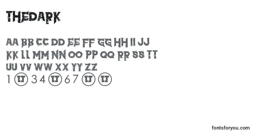Fuente TheDark - alfabeto, números, caracteres especiales