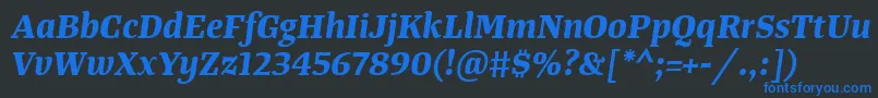 TangerserifmediumBolditalic Font – Blue Fonts on Black Background