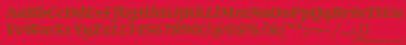 Подробнее о шрифте TangerserifmediumBolditalic Шрифт TangerserifmediumBolditalic – коричневые шрифты на красном фоне