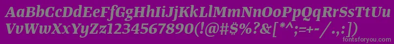 Weitere Informationen zur TangerserifmediumBolditalic-Schriftart TangerserifmediumBolditalic-Schriftart – Graue Schriften auf violettem Hintergrund