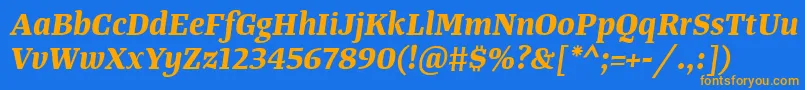 TangerserifmediumBolditalic Font – Orange Fonts on Blue Background