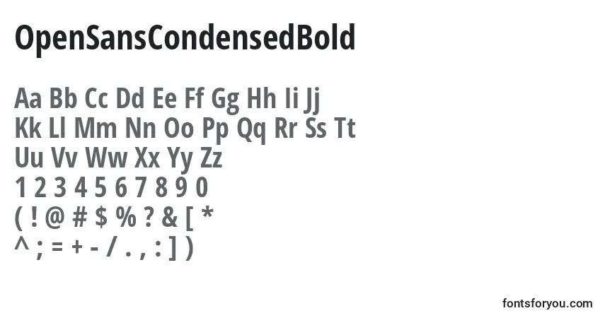 Шрифт OpenSansCondensedBold – алфавит, цифры, специальные символы