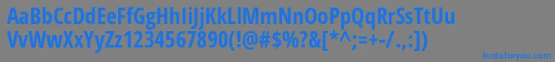 OpenSansCondensedBold-Schriftart – Blaue Schriften auf grauem Hintergrund