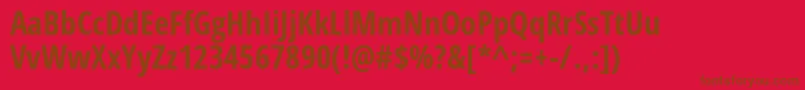 OpenSansCondensedBold-Schriftart – Braune Schriften auf rotem Hintergrund