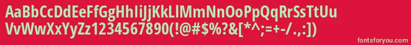 フォントOpenSansCondensedBold – 赤い背景に緑の文字