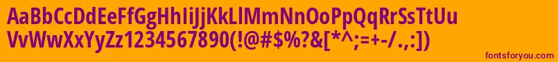 OpenSansCondensedBold Font – Purple Fonts on Orange Background