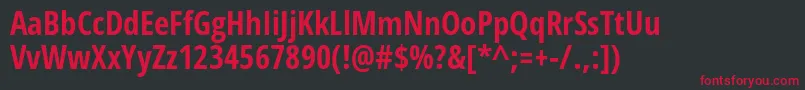 フォントOpenSansCondensedBold – 黒い背景に赤い文字