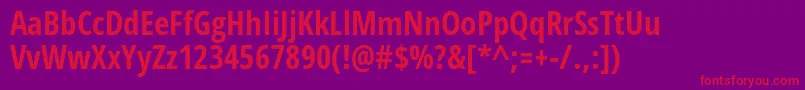 OpenSansCondensedBold Font – Red Fonts on Purple Background