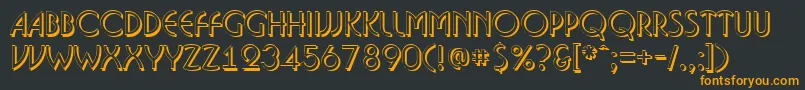 フォントABosanovash – 黒い背景にオレンジの文字