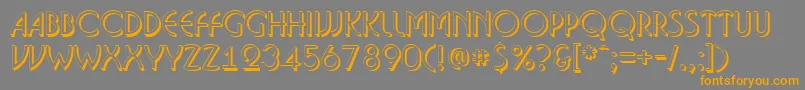 フォントABosanovash – オレンジの文字は灰色の背景にあります。