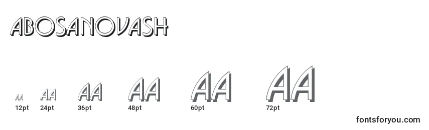 ABosanovash Font Sizes