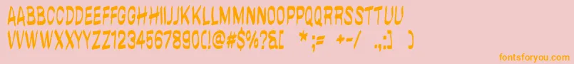 BrushwallRegular Font – Orange Fonts on Pink Background