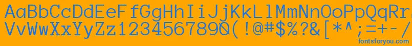 Anonymousregular Font – Blue Fonts on Orange Background