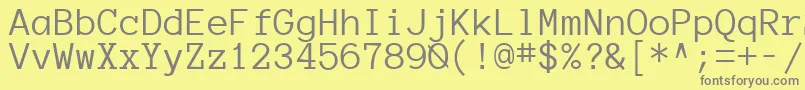 フォントAnonymousregular – 黄色の背景に灰色の文字